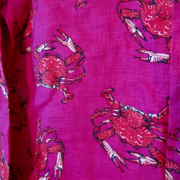 J. Crew Classic Linen Shirt in Ratti King Crab Print - Picture 6 of 9
